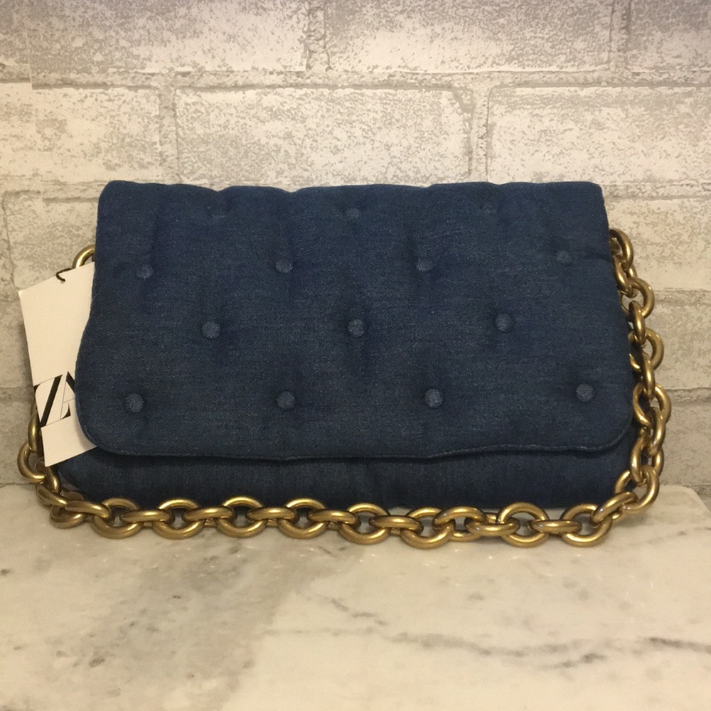 *ZARA* denim clutch